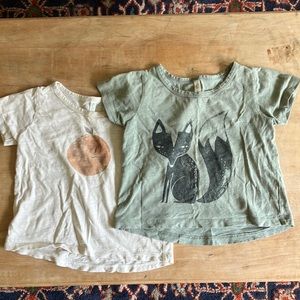 Rylee and Cru Peach and Fox t-shirts size 12-18 months